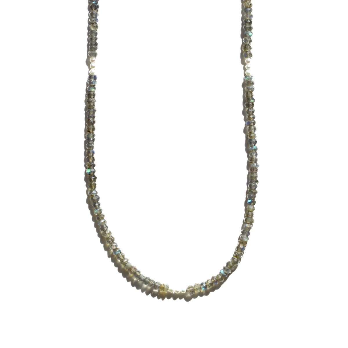 Labradorite and Pearl Beaded Necklace - Willow & Luna