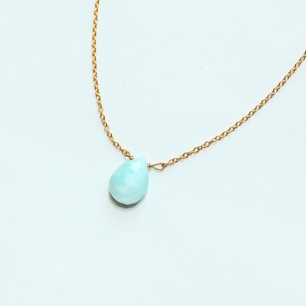 Larimar Little Gemstone Necklace - Willow & Luna