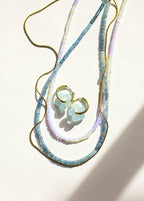 Lavender and White Opal Beaded Gemstone Necklace - Willow & Luna