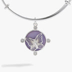 Lavender Butterfly Charm Bangle - Willow & Luna