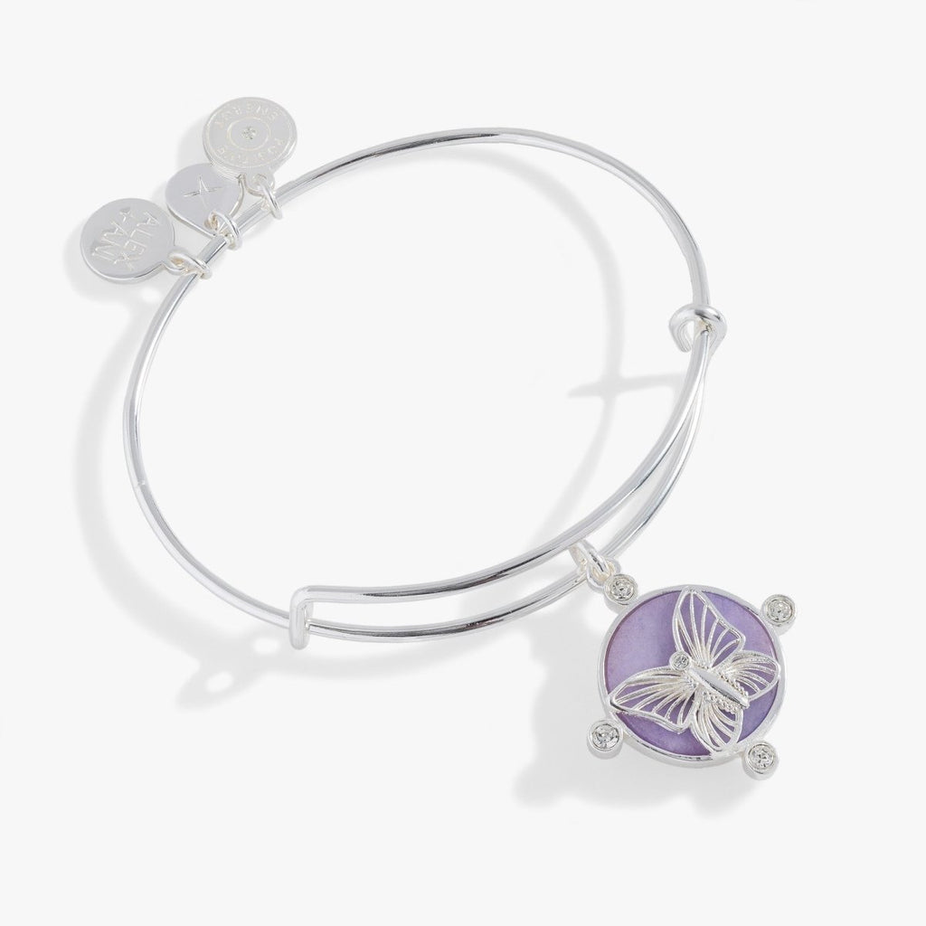 Lavender Butterfly Charm Bangle - Willow & Luna