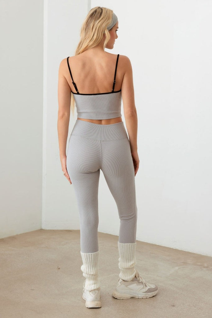 Le Lis Ribbed Crop Cami and High Waist Brushed Leggings Set - Willow & Luna