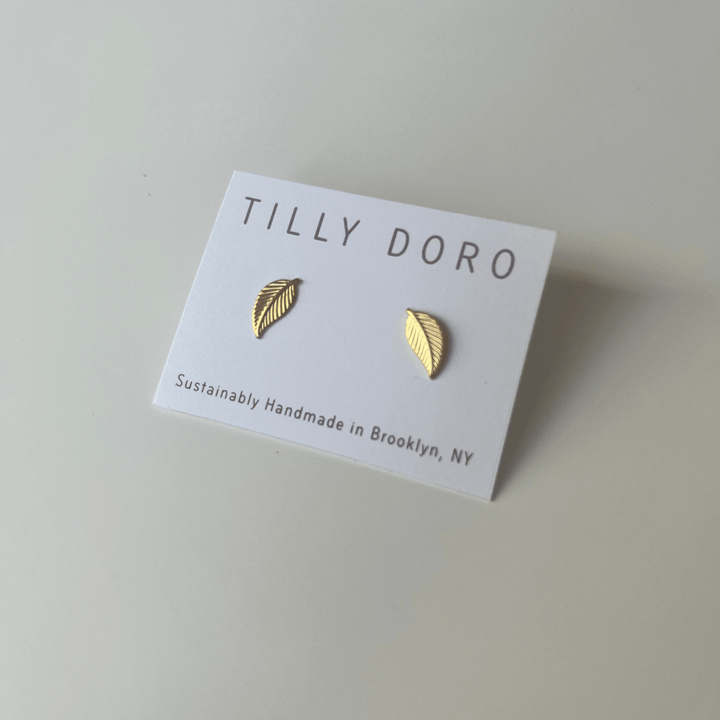 Leaf Stud Earrings - Willow & Luna
