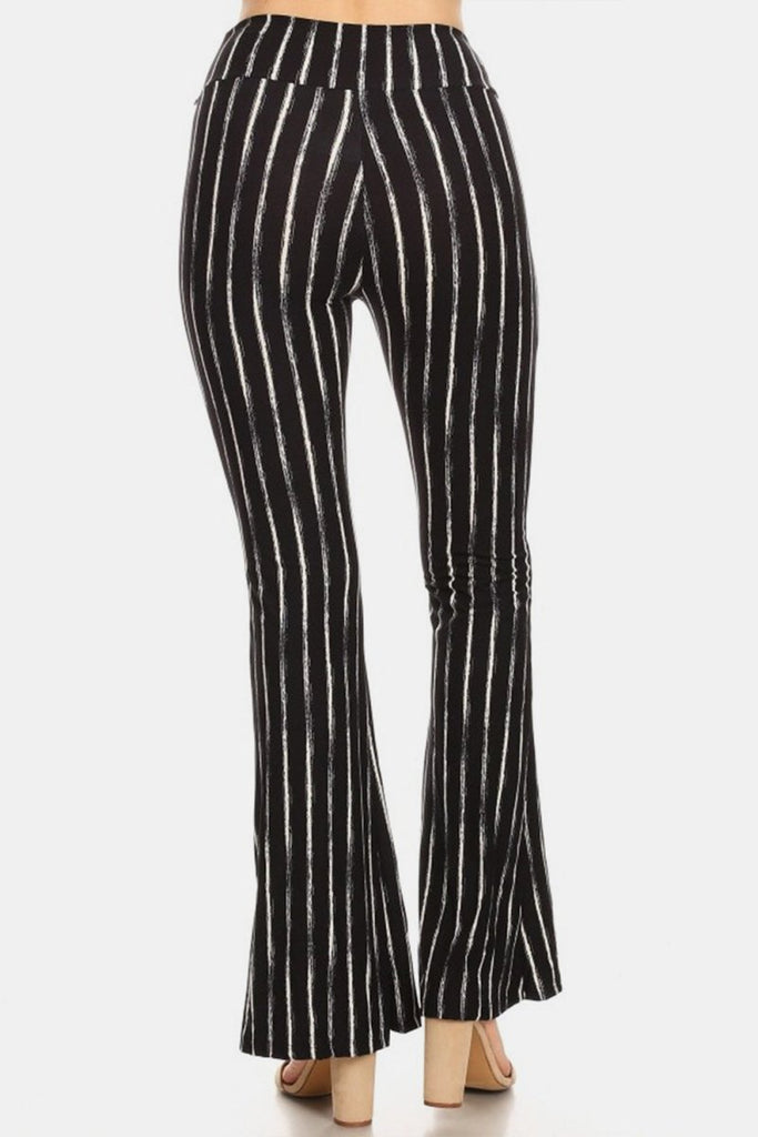 Leggings Depot Striped High Waist Flare Pants - Willow & Luna