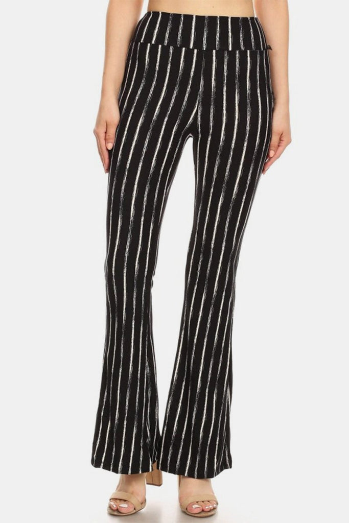 Leggings Depot Striped High Waist Flare Pants - Willow & Luna