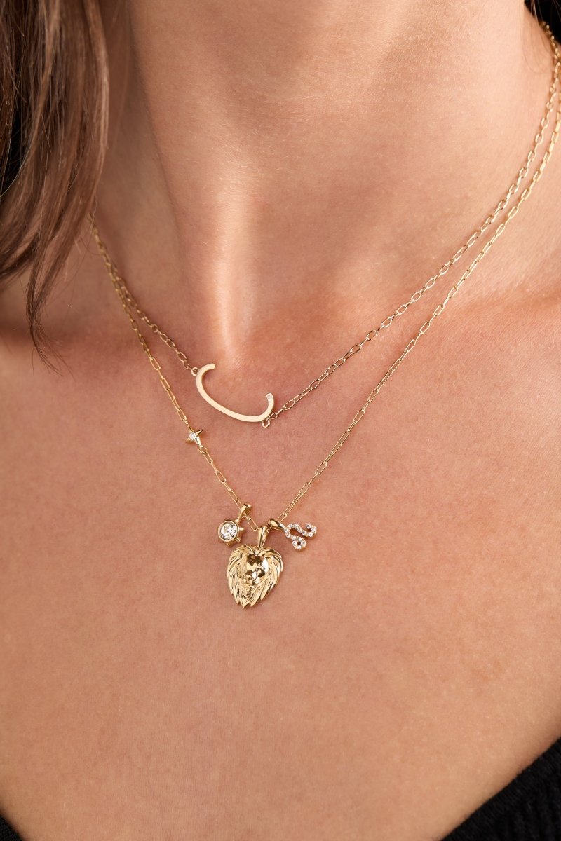Leo Zodiac Charm Cluster Necklace - Willow & Luna