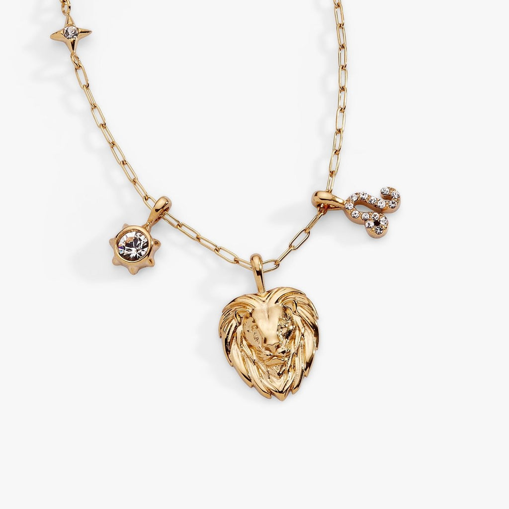 Leo Zodiac Charm Cluster Necklace - Willow & Luna