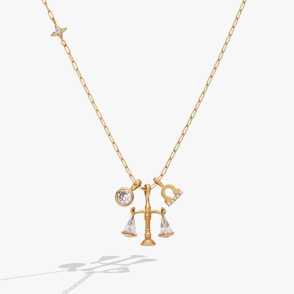 Libra Zodiac Charm Cluster Necklace - Willow & Luna