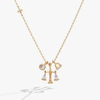 Libra Zodiac Charm Cluster Necklace - Willow & Luna