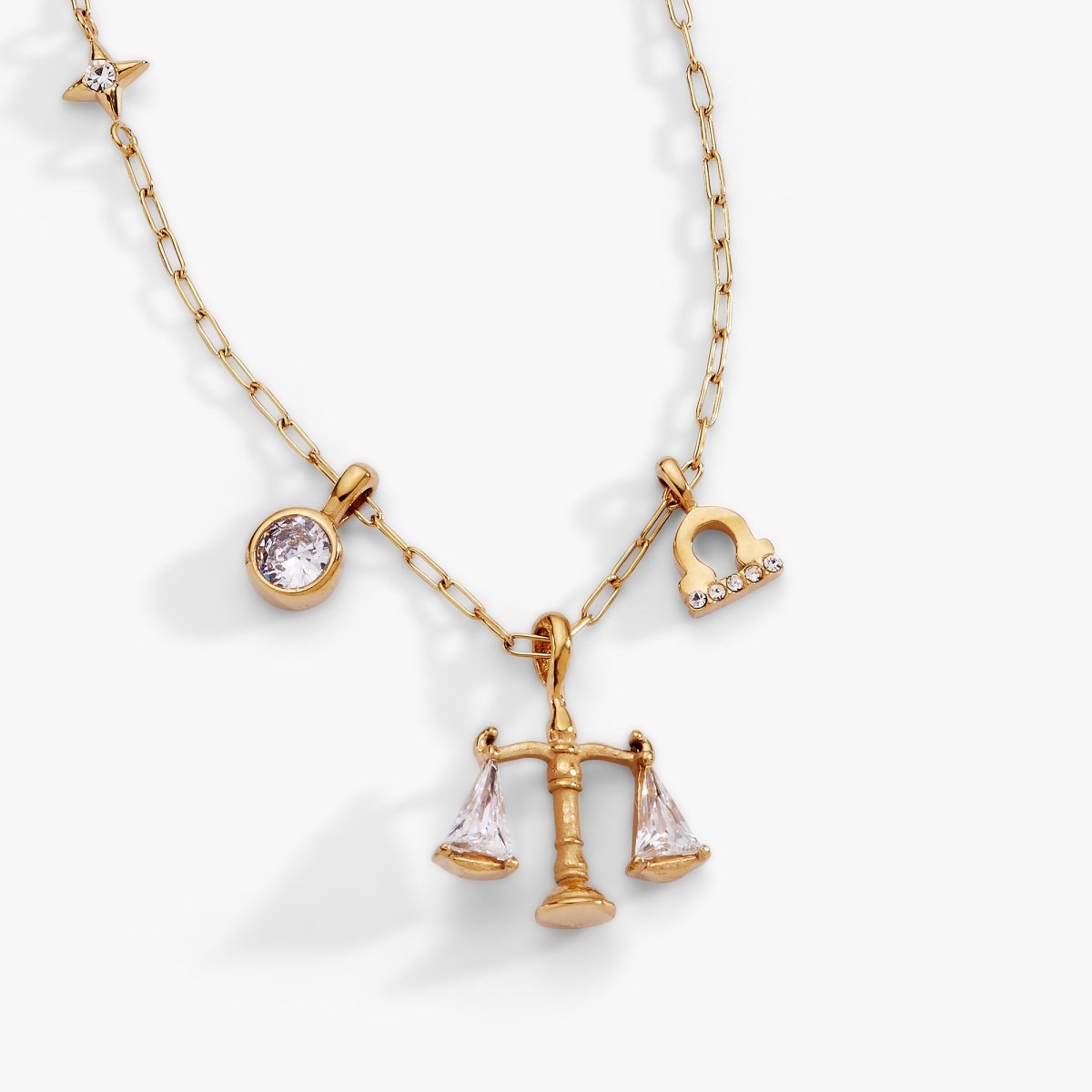 Libra Zodiac Charm Cluster Necklace - Willow & Luna