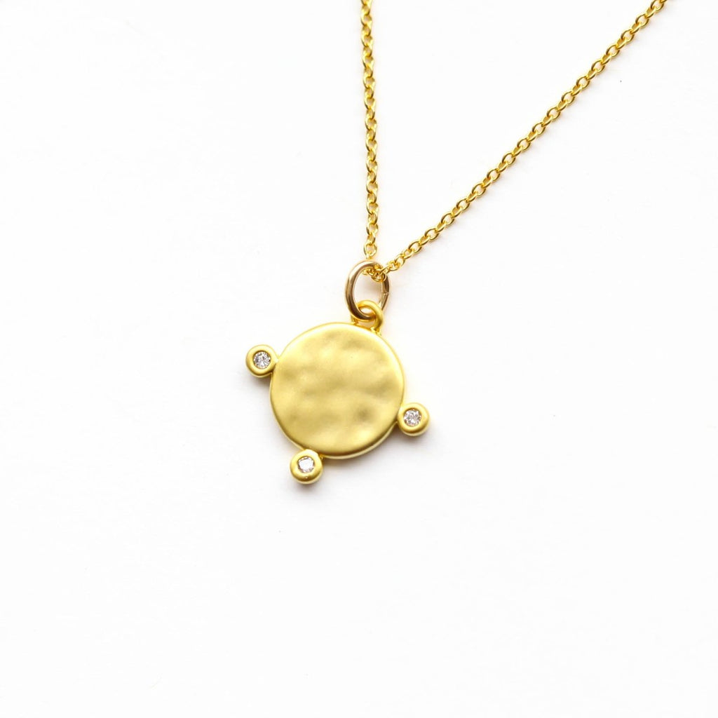 Liquid Gold Diamond Disc Necklace - Willow & Luna