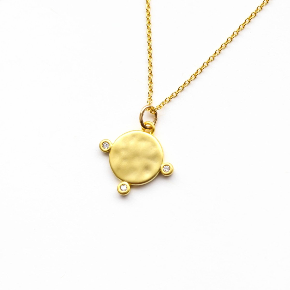 Liquid Gold Diamond Disc Necklace - Willow & Luna
