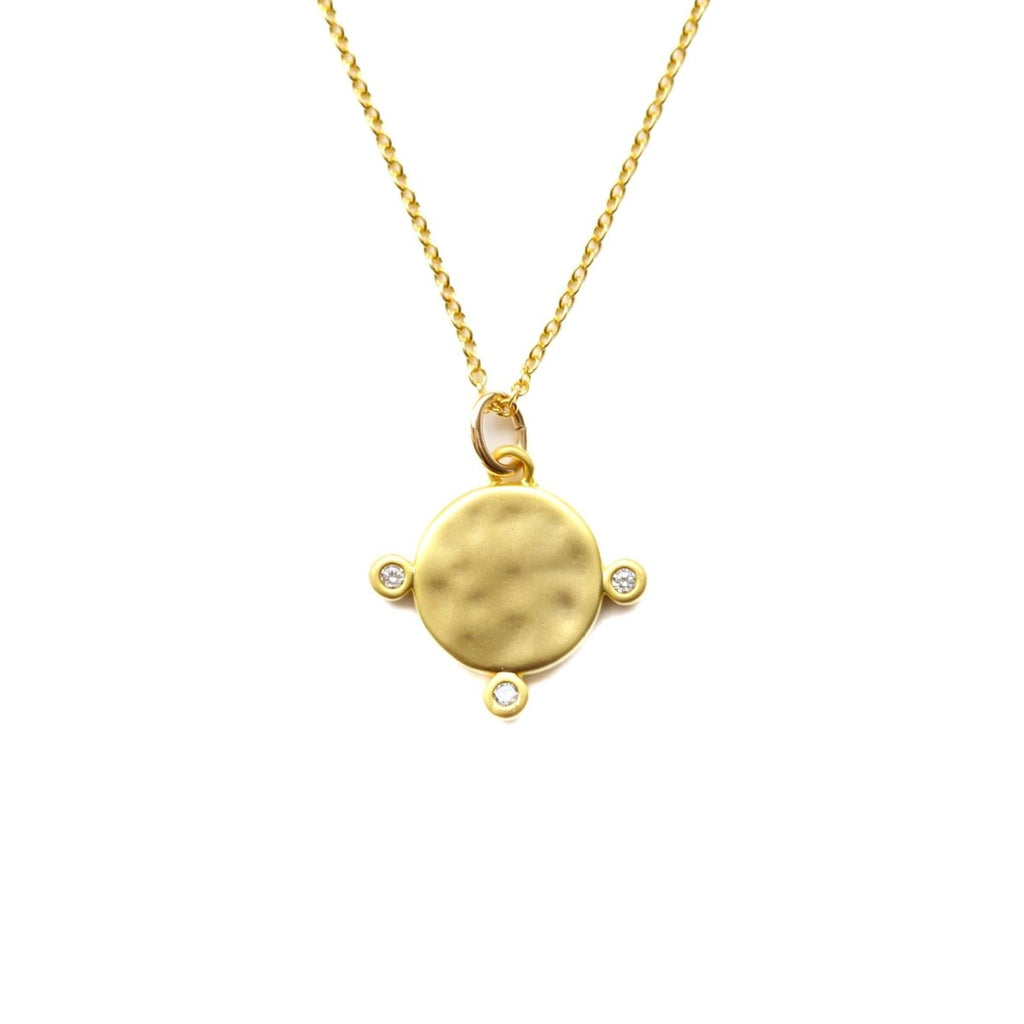 Liquid Gold Diamond Disc Necklace - Willow & Luna
