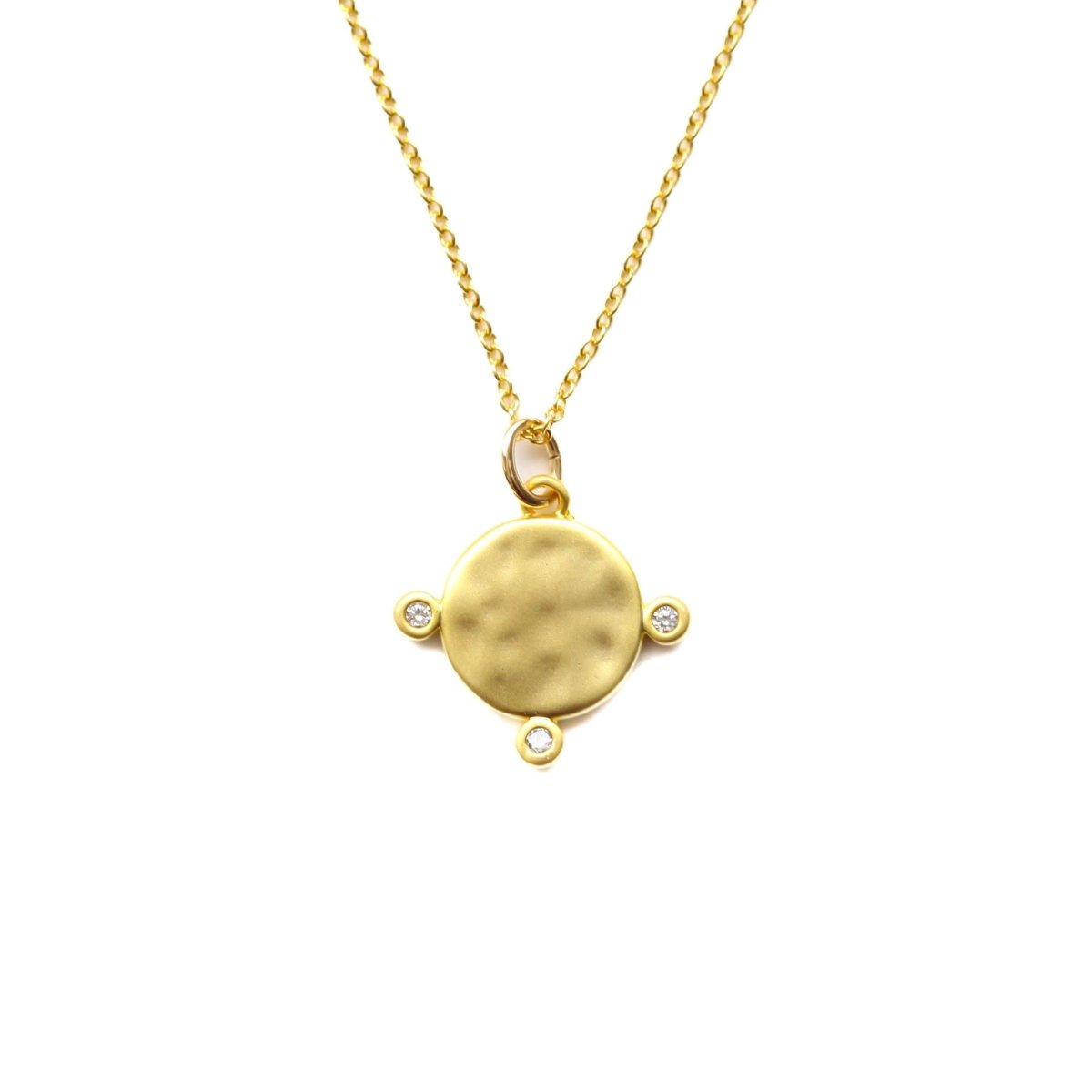Liquid Gold Diamond Disc Necklace - Willow & Luna
