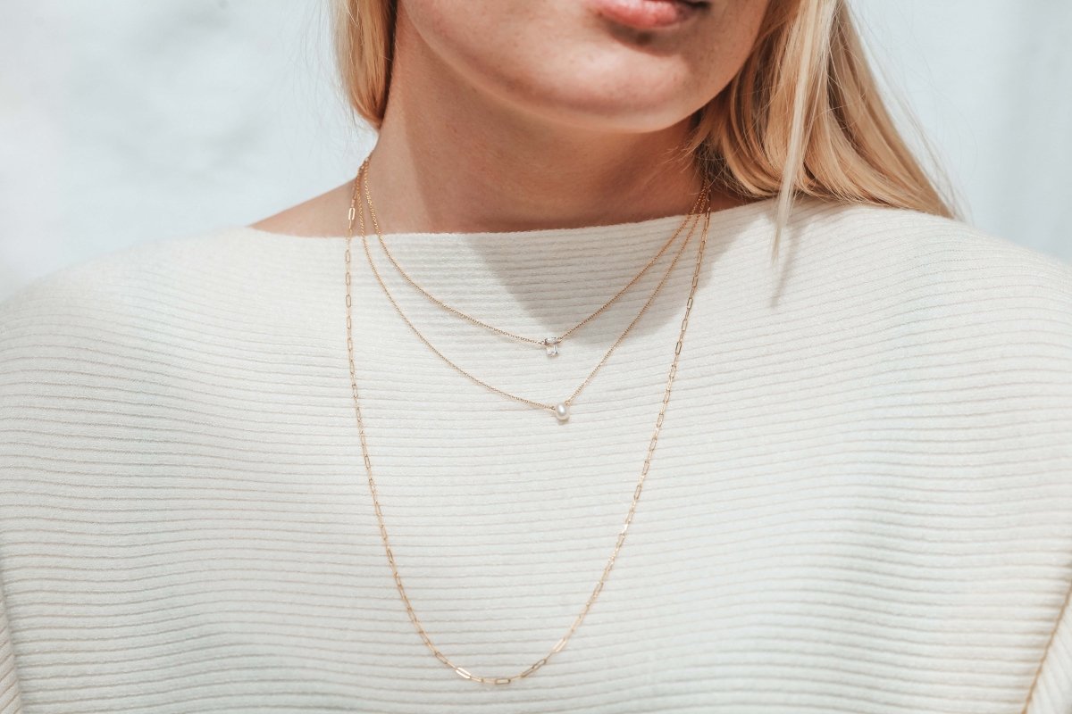Little Pearl Necklace June Birthstone - Willow & Luna
