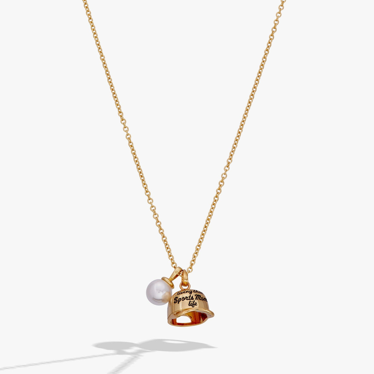'Living That Sports Mom Life' Baseball Charm Necklace