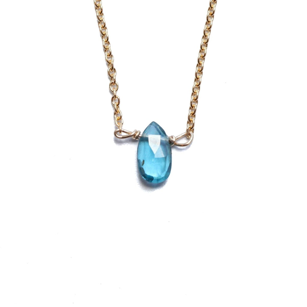 London Blue Topaz Little Gemstone Necklace - Willow & Luna