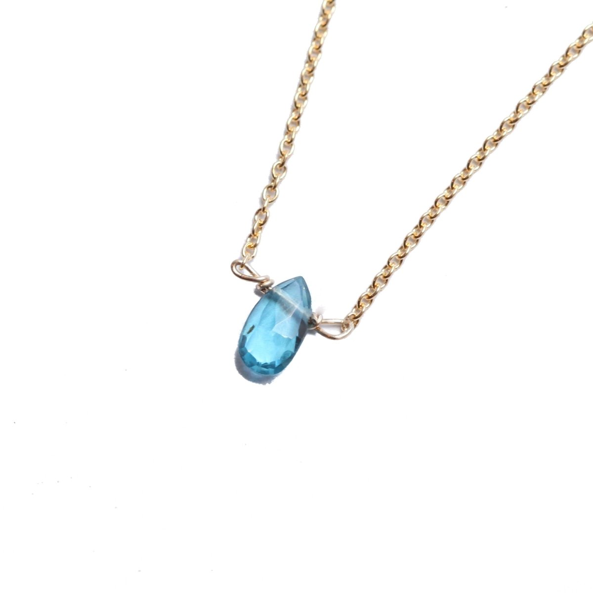 London Blue Topaz Little Gemstone Necklace - Willow & Luna