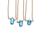London Blue Topaz Little Gemstone Necklace - Willow & Luna