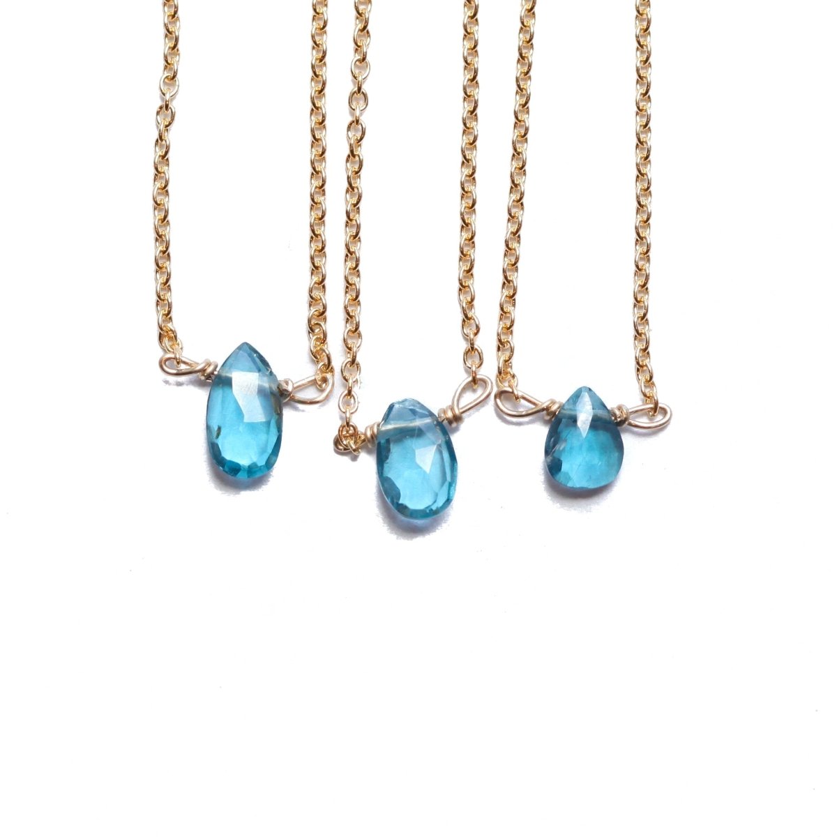 London Blue Topaz Little Gemstone Necklace - Willow & Luna
