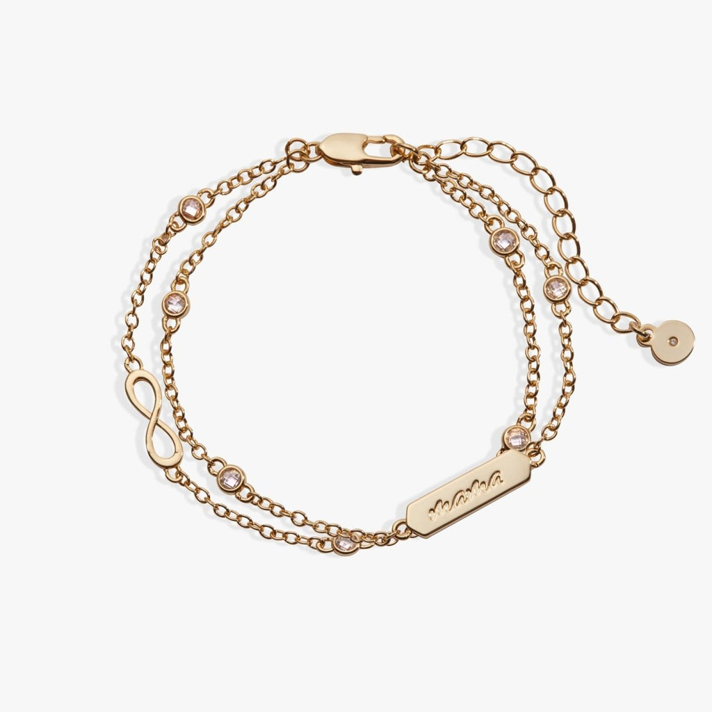 Mama Infinity Chain Double Strand Bracelet - Willow & Luna