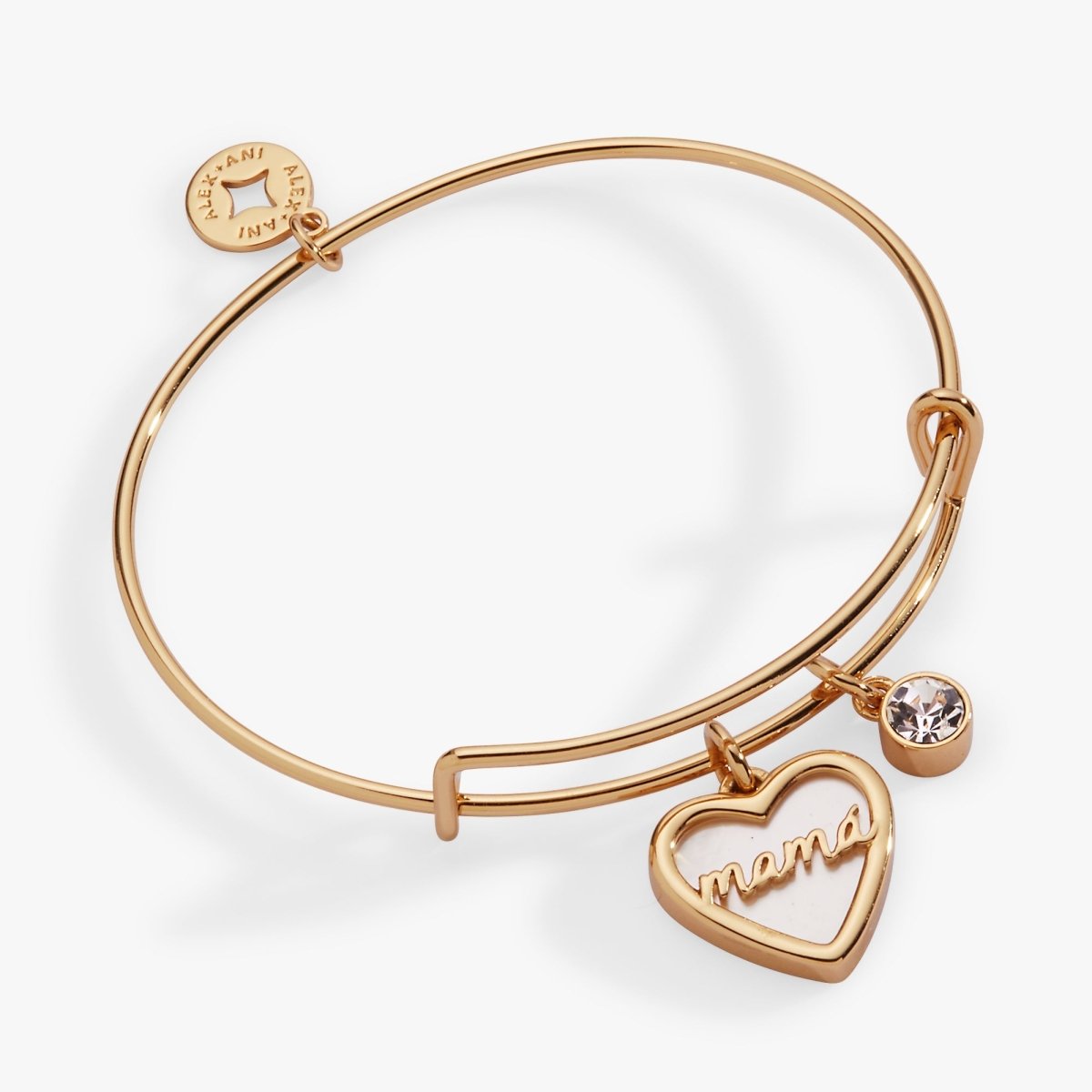 Mamá Mother of Pearl Heart Charm Bangle - Willow & Luna