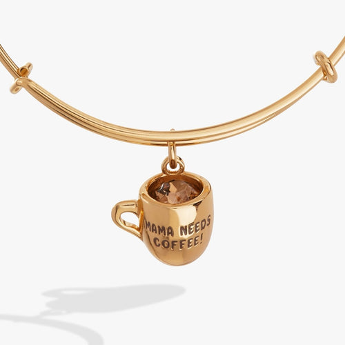 'Mama Needs Coffee' Mug Charm Bangle - Willow & Luna