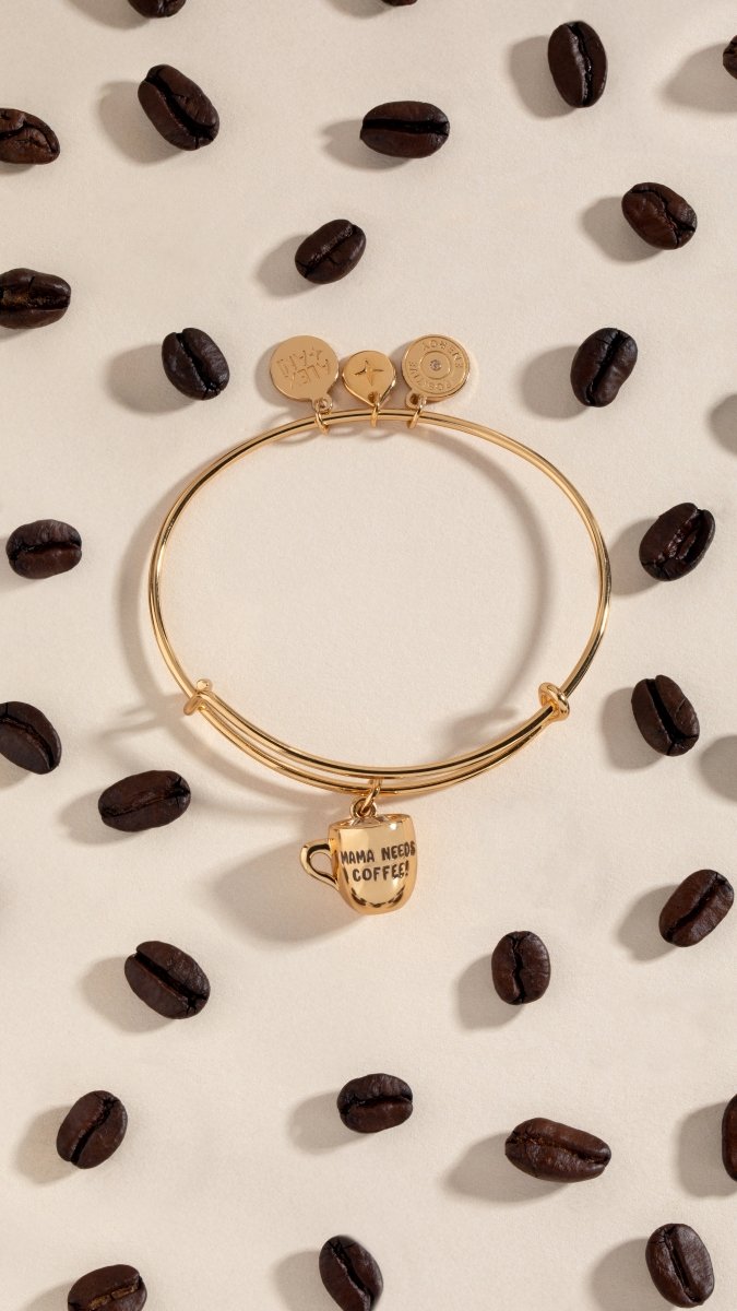 'Mama Needs Coffee' Mug Charm Bangle - Willow & Luna
