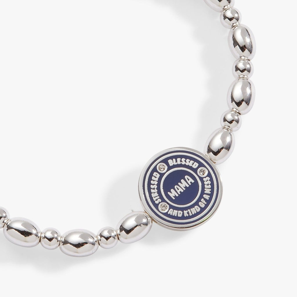 “Mama — Stressed, Blessed and Kind of a Mess” Stretch Bracelet - Willow & Luna