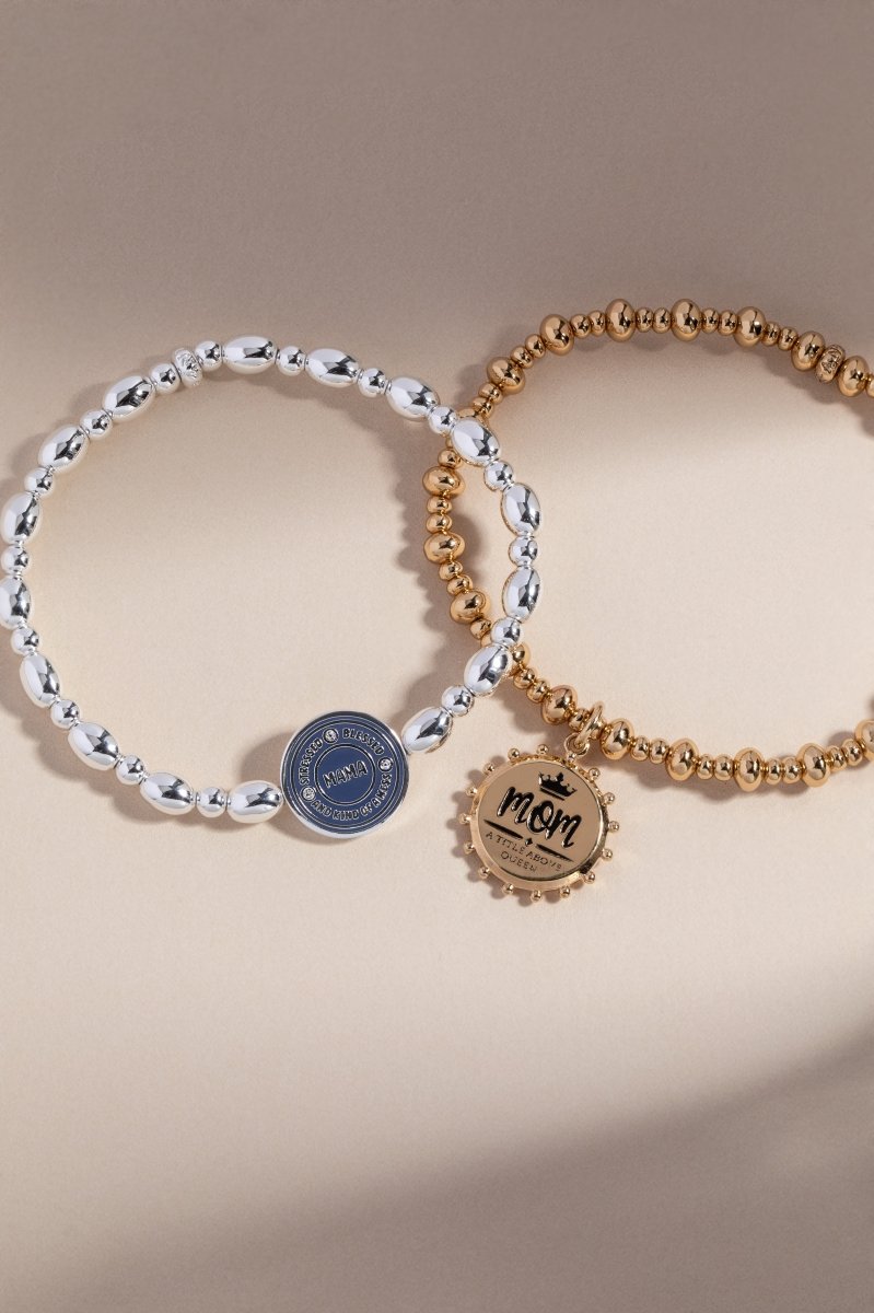 “Mama — Stressed, Blessed and Kind of a Mess” Stretch Bracelet - Willow & Luna