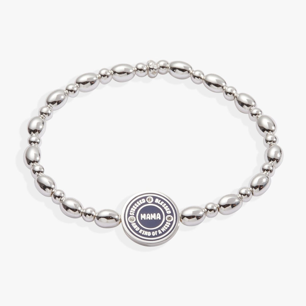 “Mama — Stressed, Blessed and Kind of a Mess” Stretch Bracelet - Willow & Luna