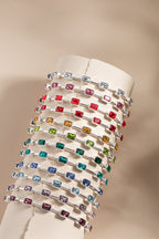 March Birthstone Emerald Cut Bangle - Willow & Luna