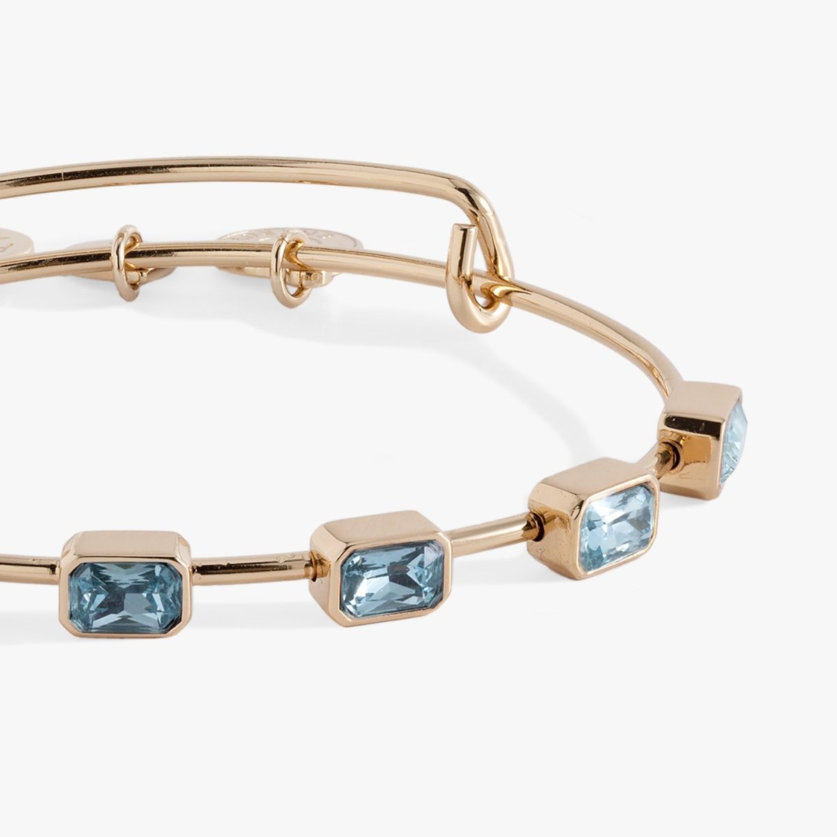 March Birthstone Emerald Cut Bangle - Willow & Luna