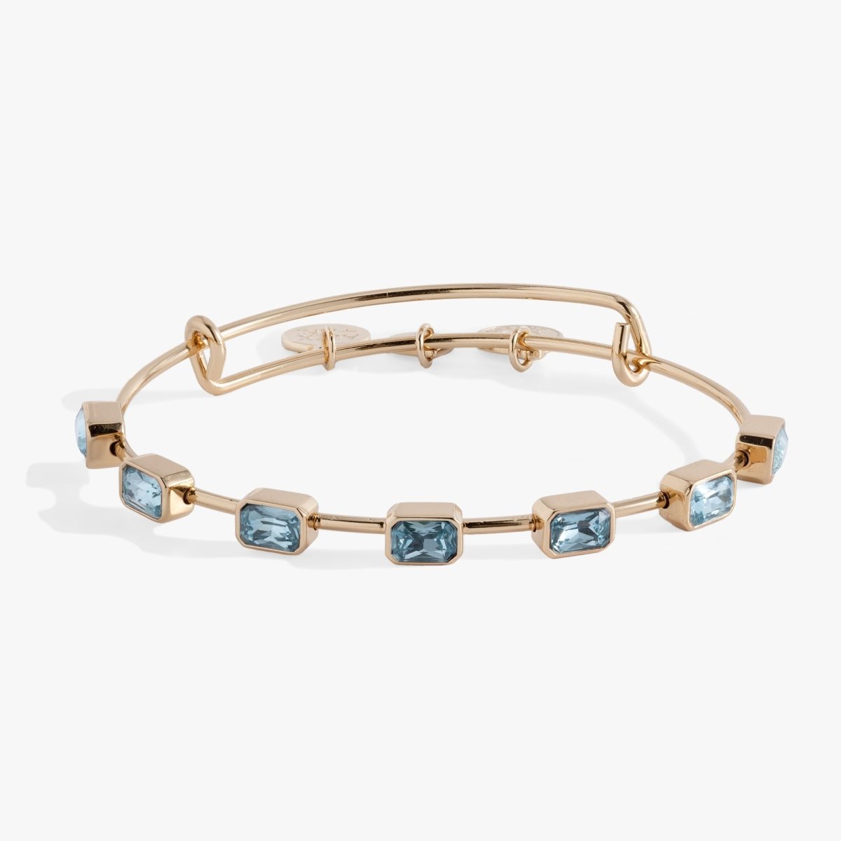 March Birthstone Emerald Cut Bangle - Willow & Luna
