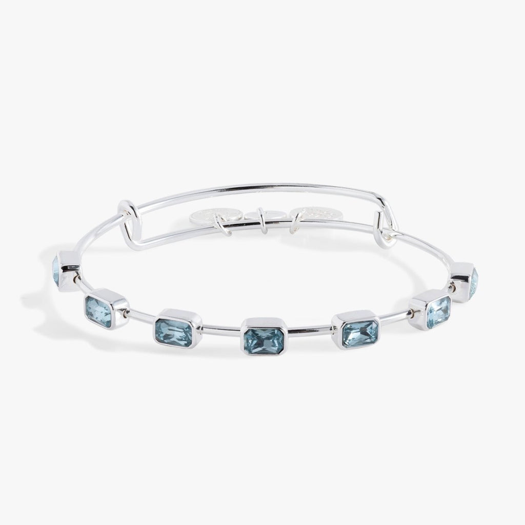 March Birthstone Emerald Cut Bangle - Willow & Luna