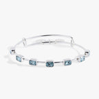 March Birthstone Emerald Cut Bangle - Willow & Luna