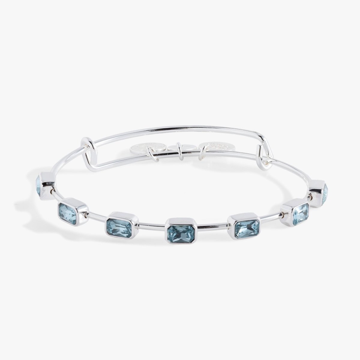 March Birthstone Emerald Cut Bangle - Willow & Luna