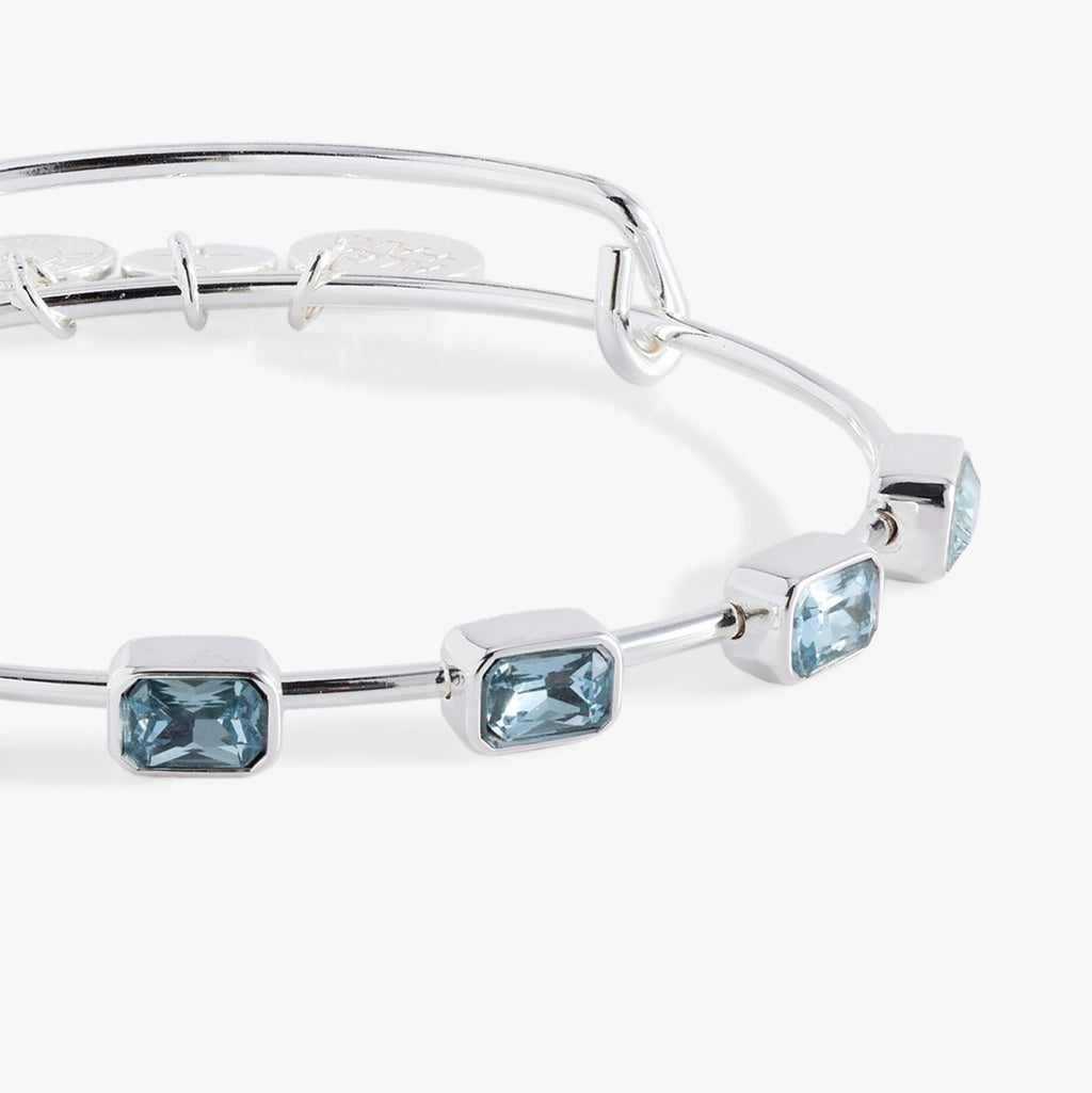 March Birthstone Emerald Cut Bangle - Willow & Luna