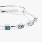 March Birthstone Emerald Cut Bangle - Willow & Luna