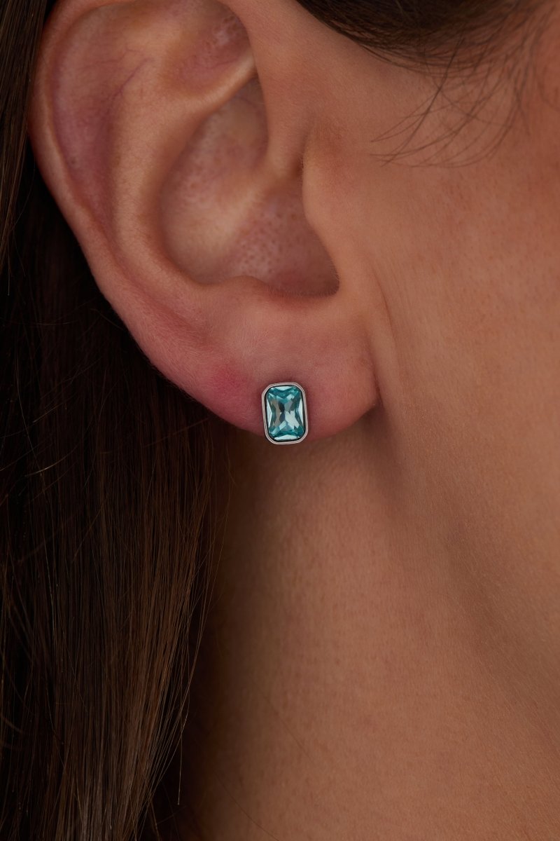 March Emerald - Cut Birthstone Stud - Willow & Luna