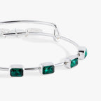 May Birthstone Emerald Cut Bangle - Willow & Luna