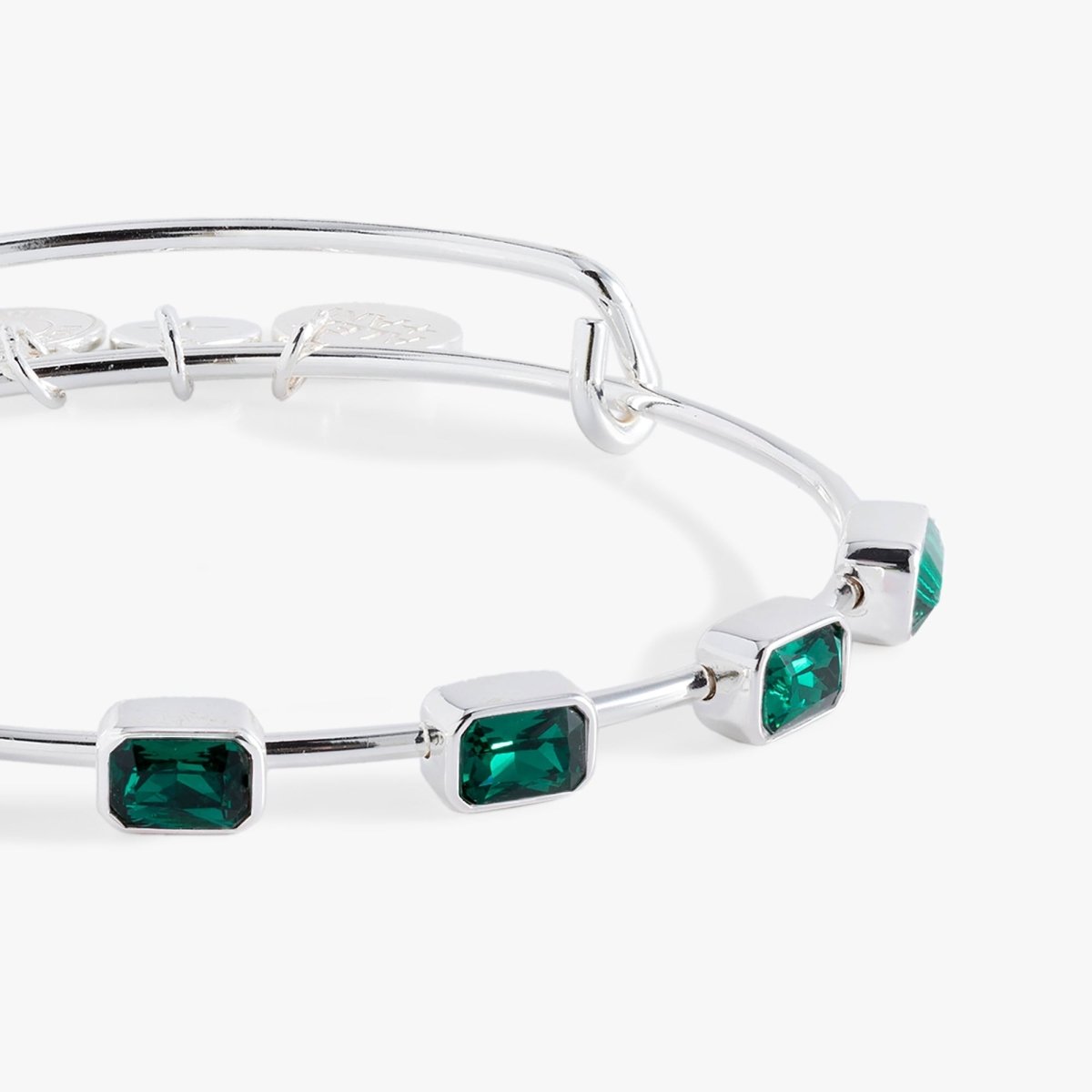 May Birthstone Emerald Cut Bangle - Willow & Luna