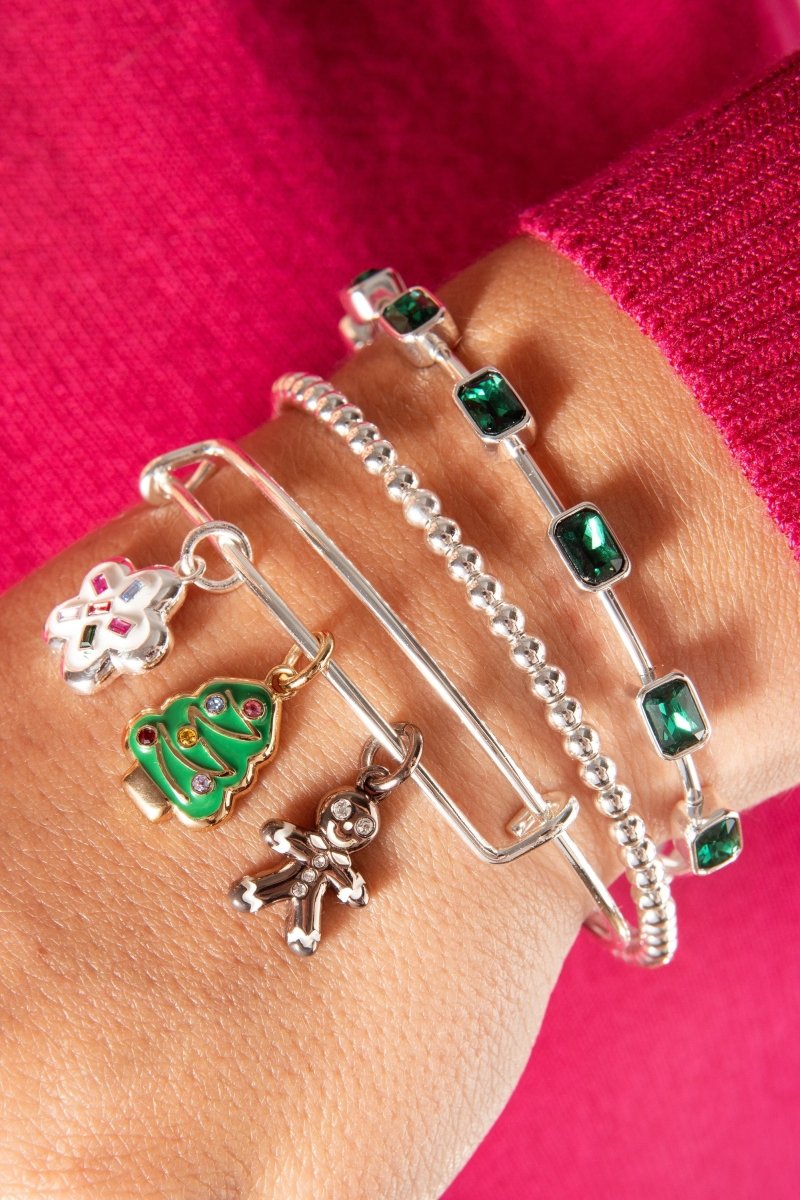 May Birthstone Emerald Cut Bangle - Willow & Luna