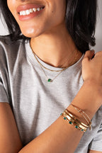 May Birthstone Emerald Cut Bangle - Willow & Luna