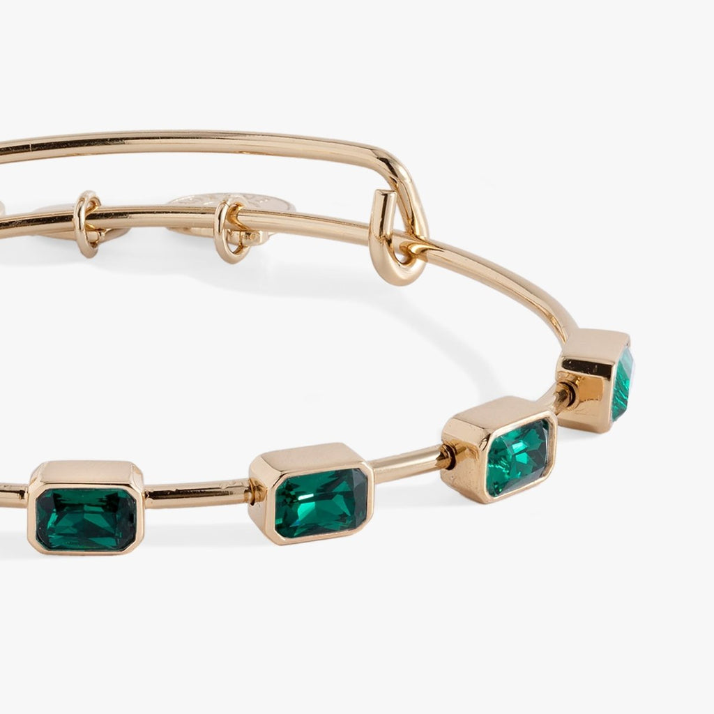 May Birthstone Emerald Cut Bangle - Willow & Luna