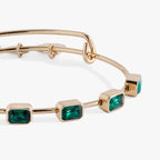 May Birthstone Emerald Cut Bangle - Willow & Luna