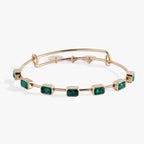 May Birthstone Emerald Cut Bangle - Willow & Luna