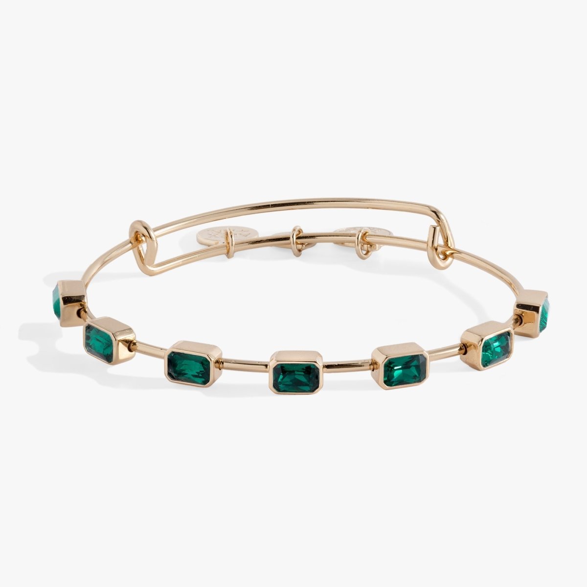 May Birthstone Emerald Cut Bangle - Willow & Luna