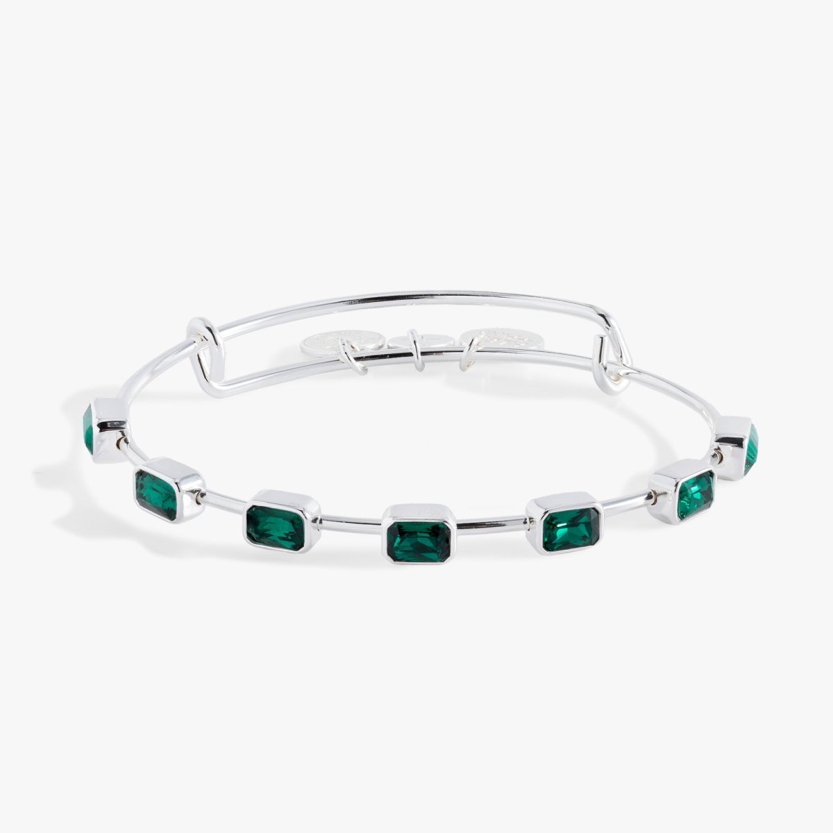 May Birthstone Emerald Cut Bangle - Willow & Luna