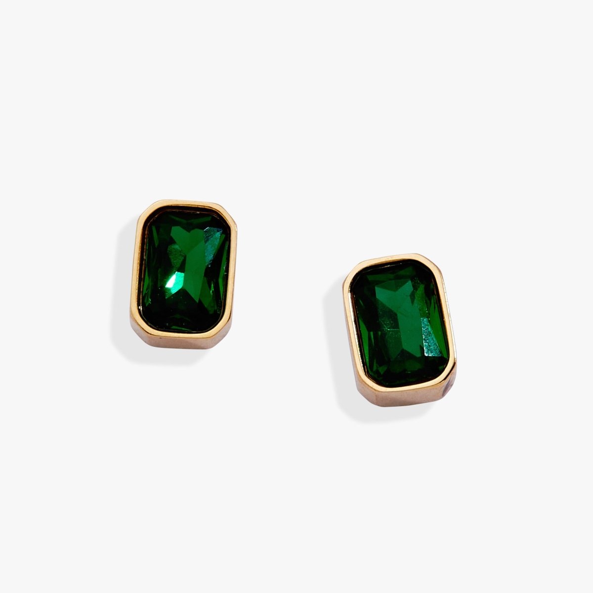 May Emerald - Cut Birthstone Stud Earrings - Willow & Luna